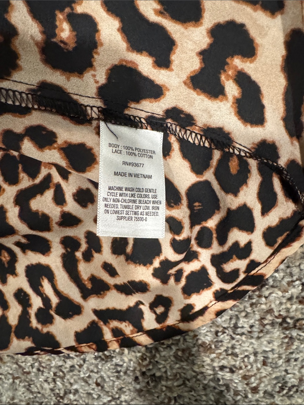 a.n.a Leopard Print Lace-Trim Sleeveless Camisole in Brown and Black - Picture 4 of 5